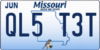 MO license plate QL5T3T