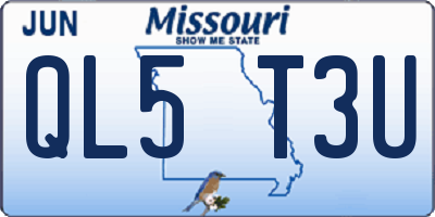 MO license plate QL5T3U