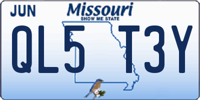 MO license plate QL5T3Y