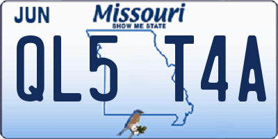 MO license plate QL5T4A