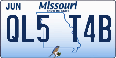 MO license plate QL5T4B