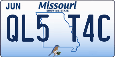 MO license plate QL5T4C
