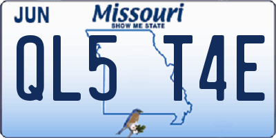 MO license plate QL5T4E