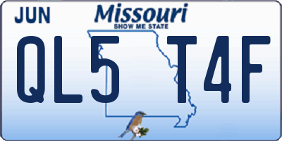 MO license plate QL5T4F