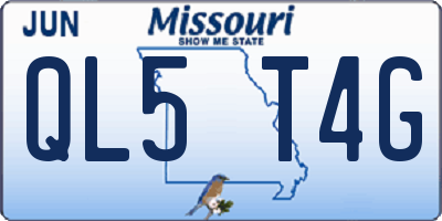MO license plate QL5T4G
