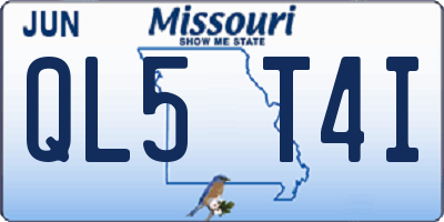 MO license plate QL5T4I