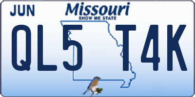 MO license plate QL5T4K