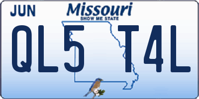 MO license plate QL5T4L