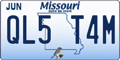 MO license plate QL5T4M