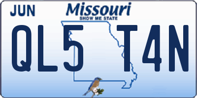 MO license plate QL5T4N