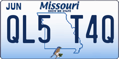 MO license plate QL5T4Q