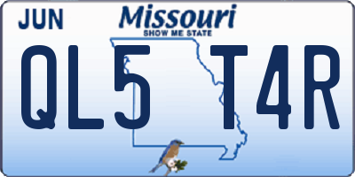 MO license plate QL5T4R