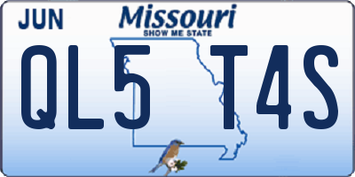 MO license plate QL5T4S