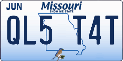 MO license plate QL5T4T