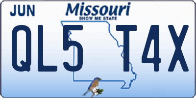 MO license plate QL5T4X