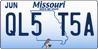 MO license plate QL5T5A
