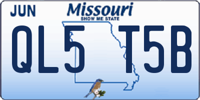 MO license plate QL5T5B