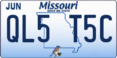 MO license plate QL5T5C