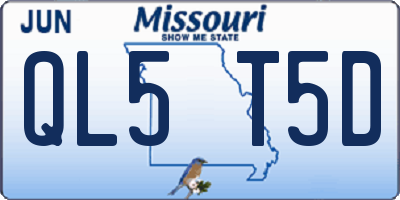 MO license plate QL5T5D