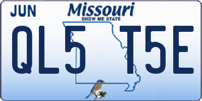 MO license plate QL5T5E