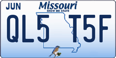 MO license plate QL5T5F