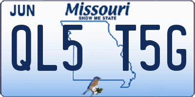 MO license plate QL5T5G