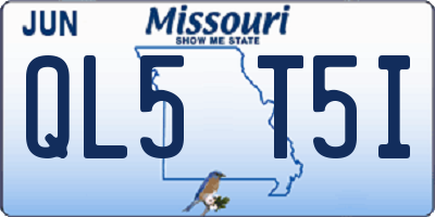 MO license plate QL5T5I