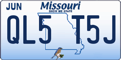 MO license plate QL5T5J