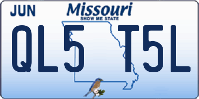 MO license plate QL5T5L