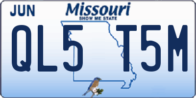 MO license plate QL5T5M