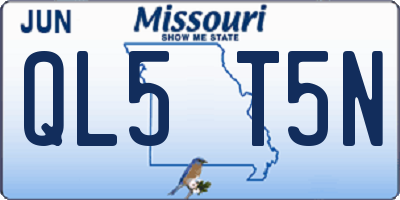 MO license plate QL5T5N