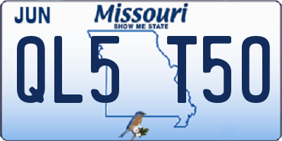 MO license plate QL5T5O
