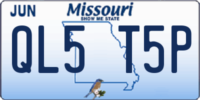 MO license plate QL5T5P