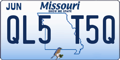 MO license plate QL5T5Q