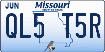 MO license plate QL5T5R