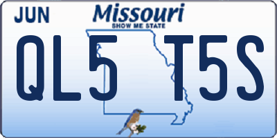 MO license plate QL5T5S