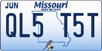 MO license plate QL5T5T