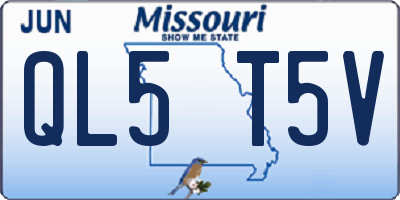 MO license plate QL5T5V
