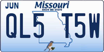 MO license plate QL5T5W