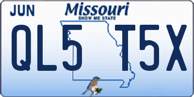 MO license plate QL5T5X