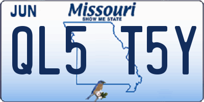 MO license plate QL5T5Y