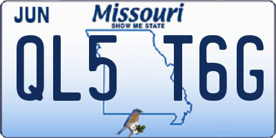 MO license plate QL5T6G