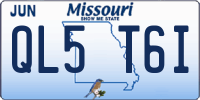 MO license plate QL5T6I