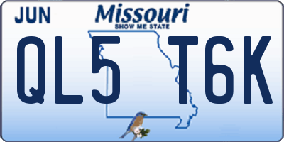MO license plate QL5T6K