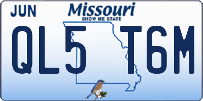MO license plate QL5T6M