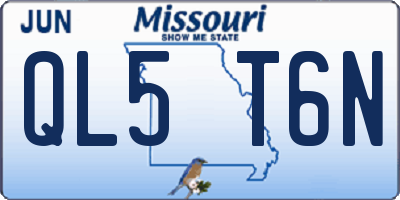 MO license plate QL5T6N