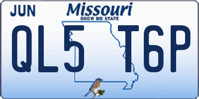 MO license plate QL5T6P