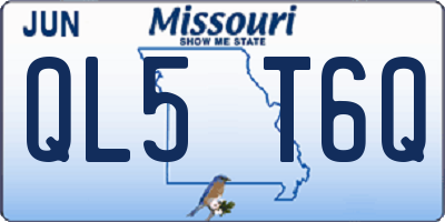 MO license plate QL5T6Q