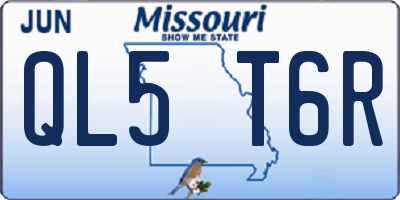 MO license plate QL5T6R