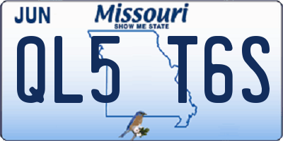 MO license plate QL5T6S
